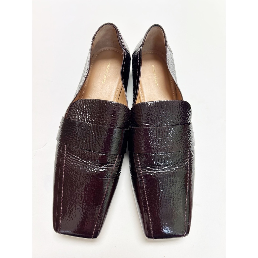 Mansur Gavriel Square Toe Lambskin Loafers Size 8 Burgundy